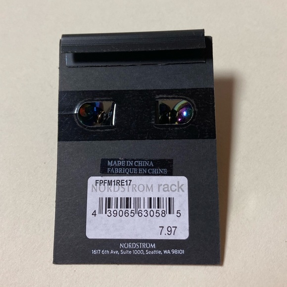 Set of 3 Free Press Earrings Rainbow Iridescent Shiny Finish - One Size NWT - Picture 6 of 10